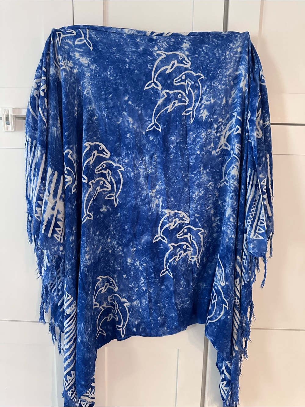 Dolphin Print Tie-Dye Beach cover up